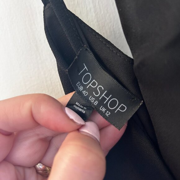 Black TopShop low back jumpsuit - Picture 2 of 8